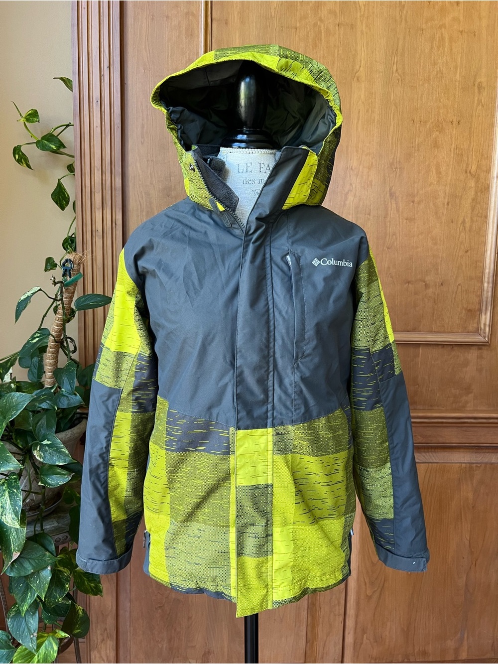 Columbia Youth Yellow & Gray Winter Ski Jacket Coat Large 14 16